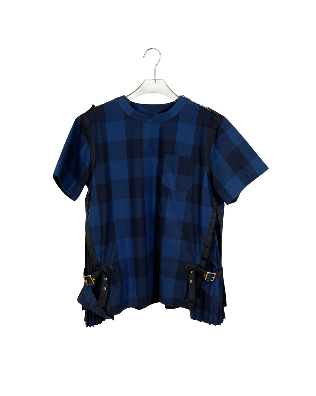 sacai トップス / 半袖 チェック プリーツ