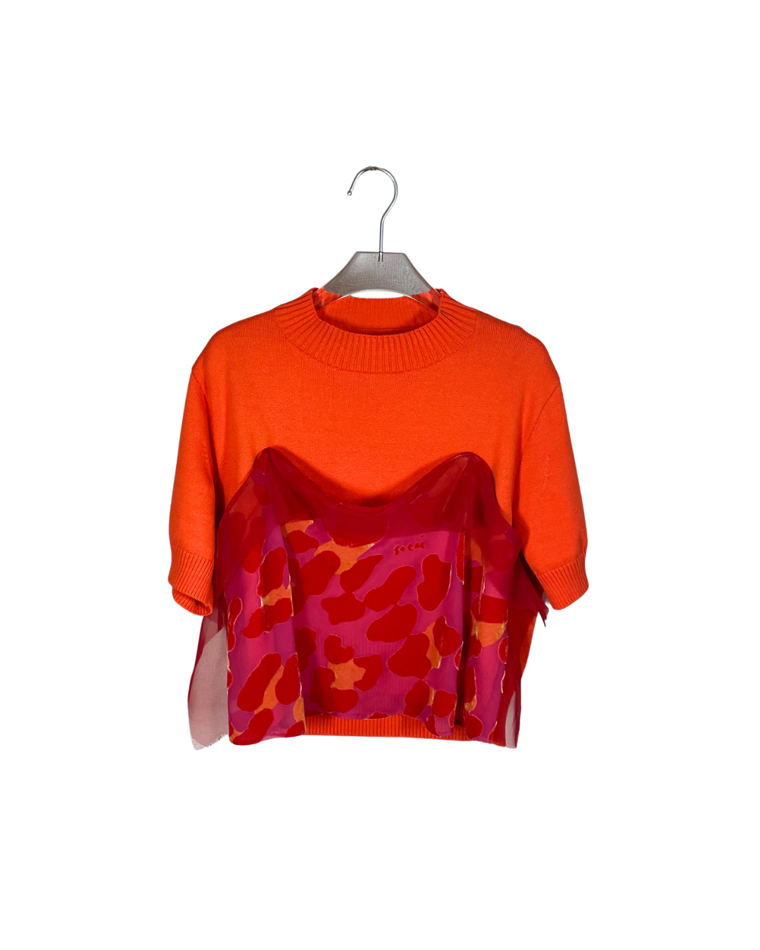 sacai ニットトップス / レオパード 半袖