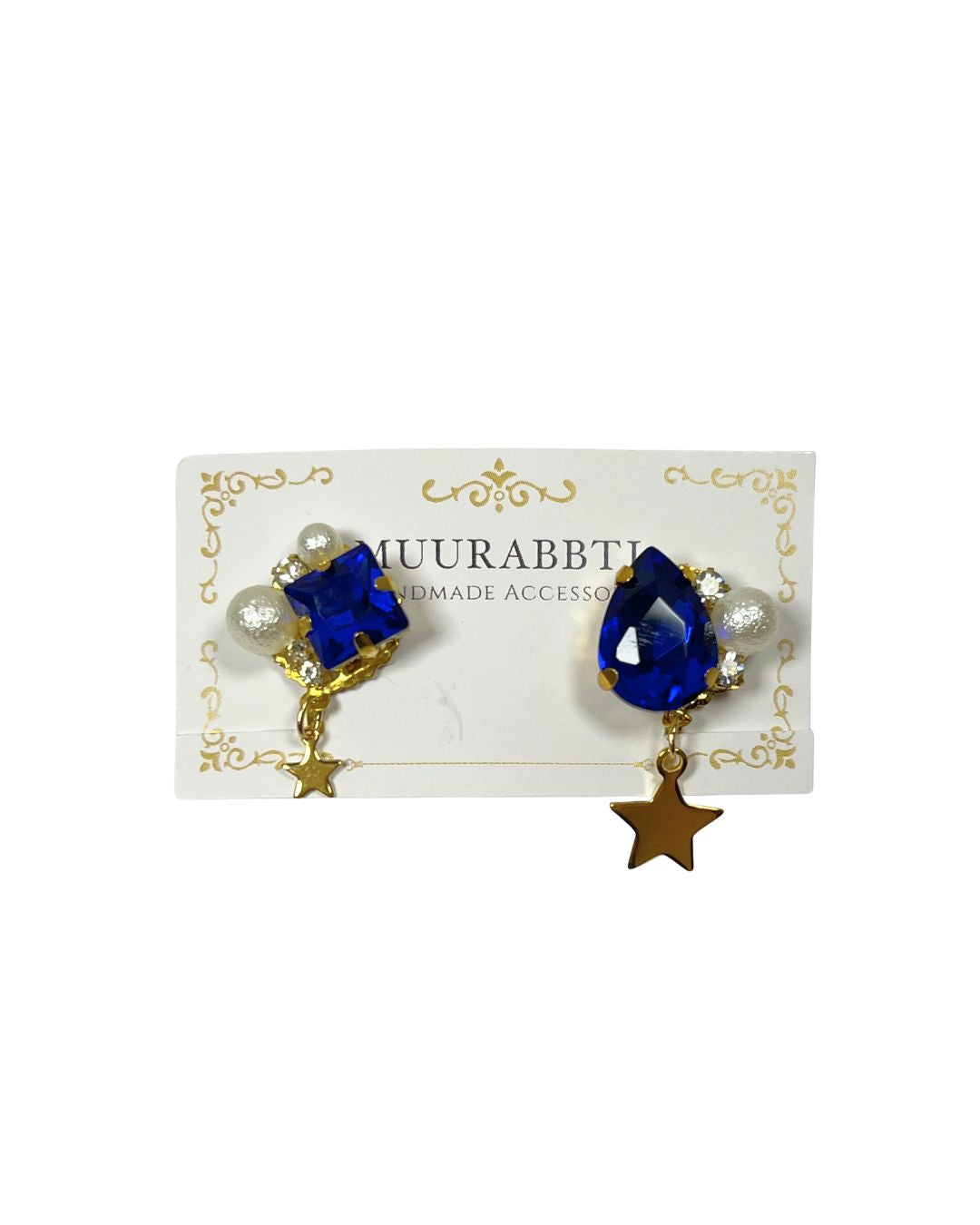 MUURABBTI 星のキラキラビジューピアス / しずく 星 パール