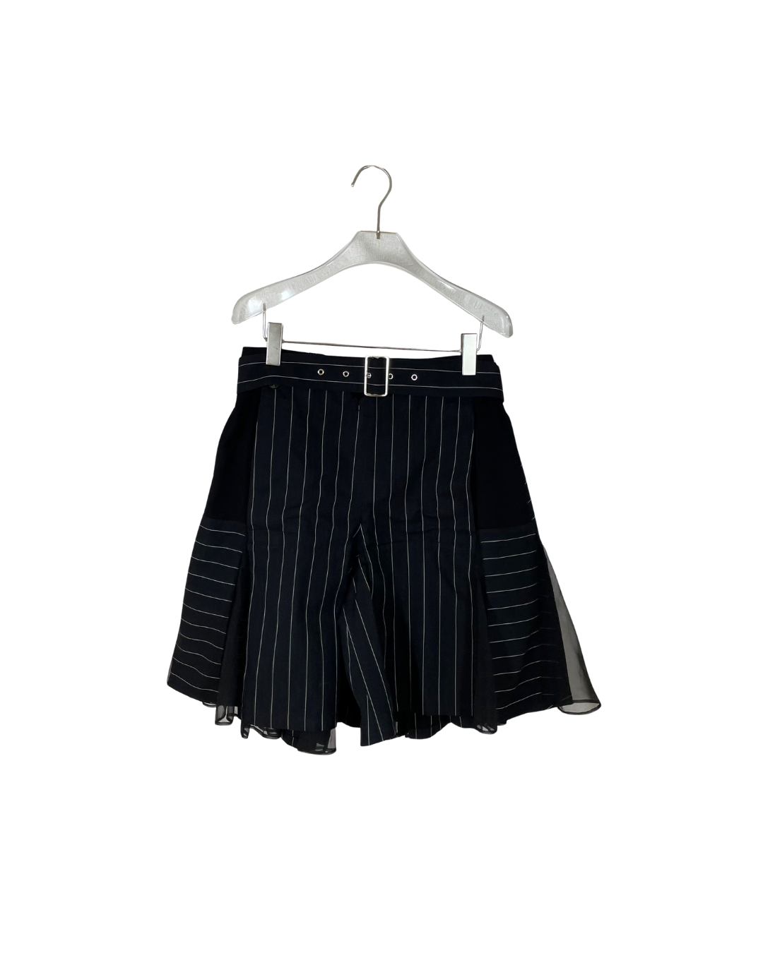 sacai パンツ / フリルショート ストライプ ベルト 夏