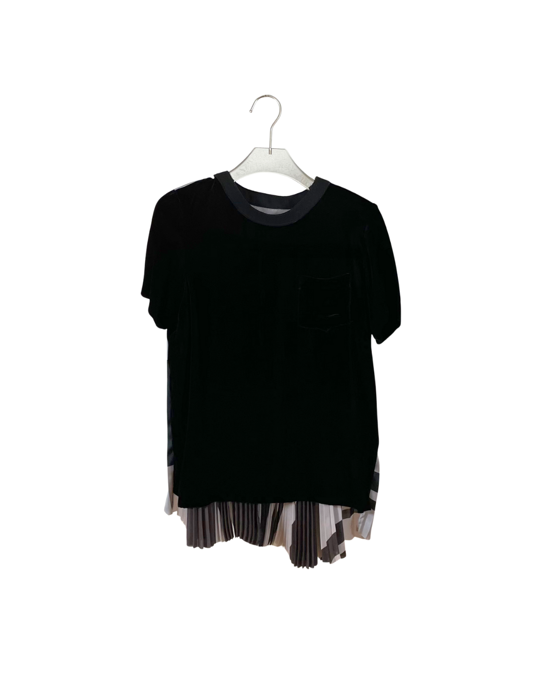 sacai トップス / プリーツ ベロア 半袖