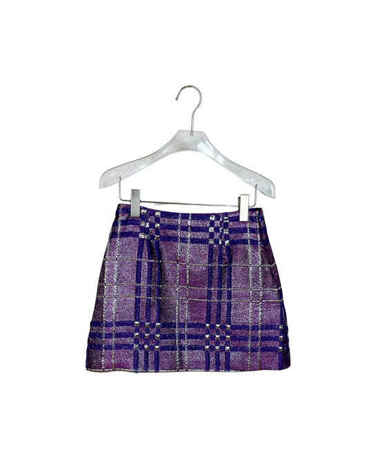 ANNA SUI ミニスカート / チェック 台形 ラメ