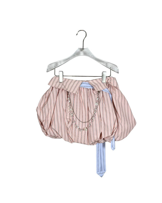 SHEIN ストライプバルーンスカート / チェーン ベルト