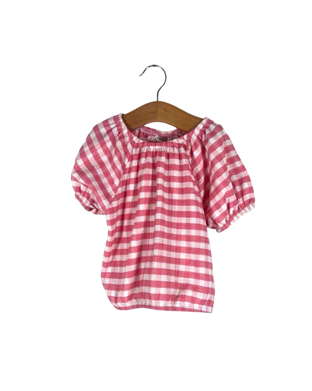 ZARA 半袖トップス / パフスリーブ ギンガムチェック