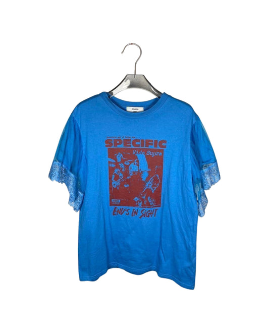jouetie 半袖Tシャツ / レーススリーブ グラフィックプリント