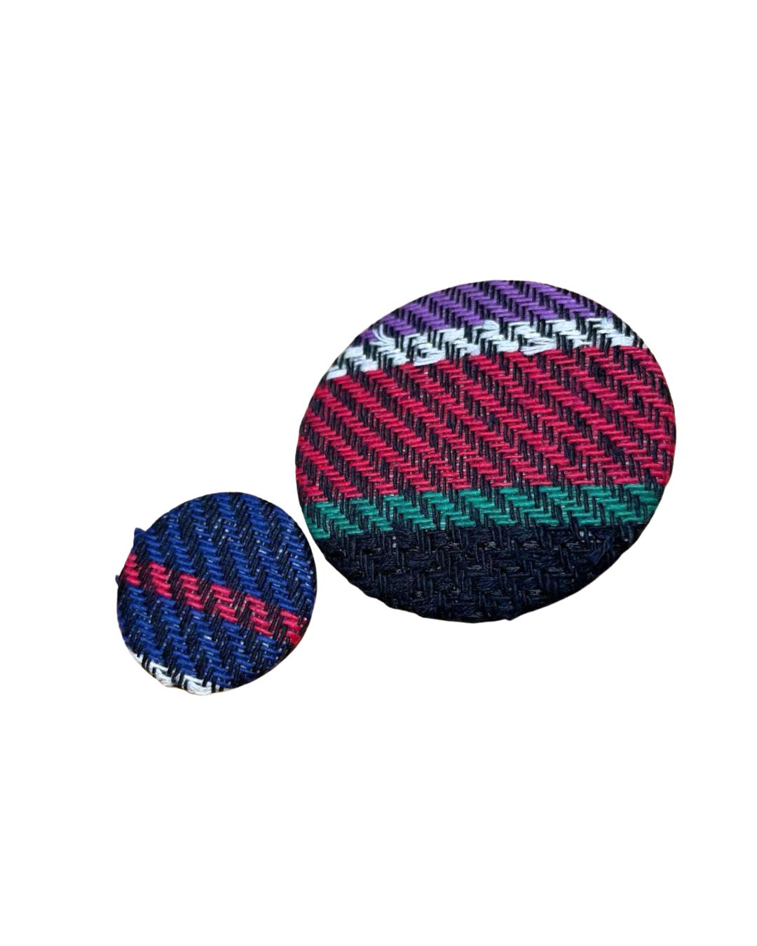 sacai ツイード缶バッジ / 織地 斜め 2個